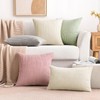MIULEE Pack of 2 Corduroy Soft Solid Decorative Square Throw
