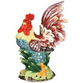 Appletree Design A Day in the Country Rooster Figurine, 11-Inch Tall