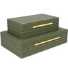 ZIKOUL Green Shagreen box Set of 2 Faux Leather Decorative