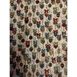 Fabri-Quilt Storybook Christmas Fabri-Quilt Tiny Hanging Red & Green Ornaments on Tan BTFQ