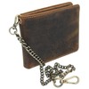 VISCONTI Leather Biker Wallet with Security Chain RFID Plus Tap