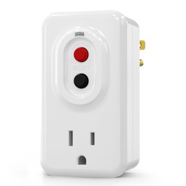 AIDA GFCI Adapter, 15 AMP Single Outlet Grounded 3-Prong GFCI Adapter, for Indoor Use with Manual Reset, UL Listed, White, 1 Pack