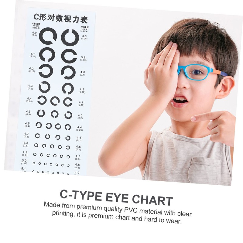 ABOOFAN 5 Sheets C Type Eye Chart Wall Visual Exam