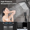 Black Shower Head and Handle Set All Metal, 8'' High