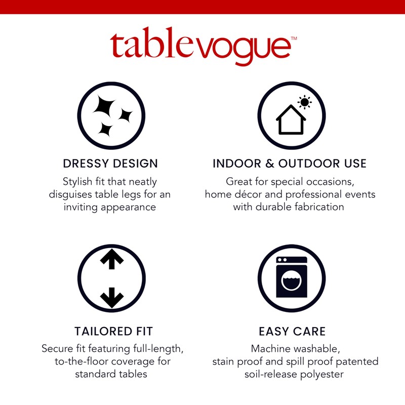 Tablevogue Solid Round Table Cover, 60", Red