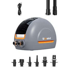 Woowind NW10 Paddle Board Pump Portable Sup Pump High Pressure 20 PSI Sup Air Pump, Dual Stage Inflation/Deflation, Type C/12V DC Electric Sup Pump for Inflatable Stand up Paddle Boards,Boats,Kayaks