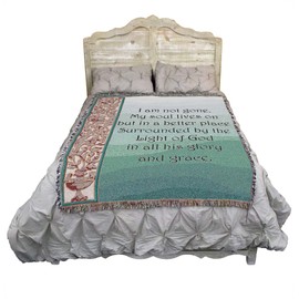 I Am Not Gone My Soul Lives On - Sympathy - Cotton Woven Blanket Throw - Made in The USA (72x54)