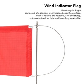 Wind Indicator, Red Boat Flag with Stainless Steel Pole for Sailing Boat Yacht, Easy to Use, Rustproof Marine Mast Flag (185 x 135 mm (7972SM))