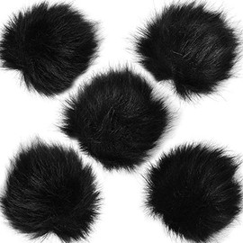 Microphone Lapel Dead Cat Windscreen, ChromLives Lapel Mic Windscreen Muff, Furry Windscreen Dead Cat Outdoor Comaptible with Lavalier Microphones 5Pack