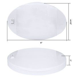 Facon 12V RV Oval Pancake Light, Length: 6'', 4000K Nature White Light, 12Volt Interior RV Ceiling Dome Light with On/Off Switch, for RV Motorhomes Camper Caravan Trailer Boat