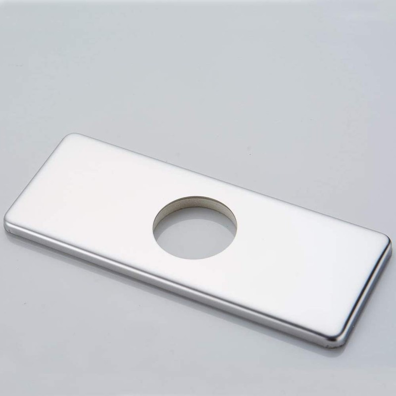 Wovier Faucet Plate,Chrome Sink Hole Cover Plate,6" Rectangle Escutcheon Plate