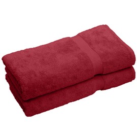 Luxury Hotel & Spa Collection Highly Absorbent, Quick Dry 100% Turkish Cotton 700 GSM, Eco Friendly Towel, for Bathroom Oversize Dobby Border Bath Towels 35 X 70 (Bath Sheet Towel Set of Cranberry)