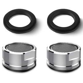 QZKJQDD 2 Pack tap Aerator, Tap Nozzle Replacement Part, Tap Filter Nozzle, Faucet Aerator, Kitchen Tap Aerator, 24MM Brass Male Spout Threaded Aerator with Gasket