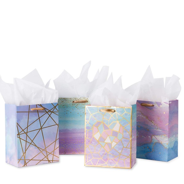 Loveinside Medium Size Gift Bags-Colorful Marble Pattern Gift Bag with