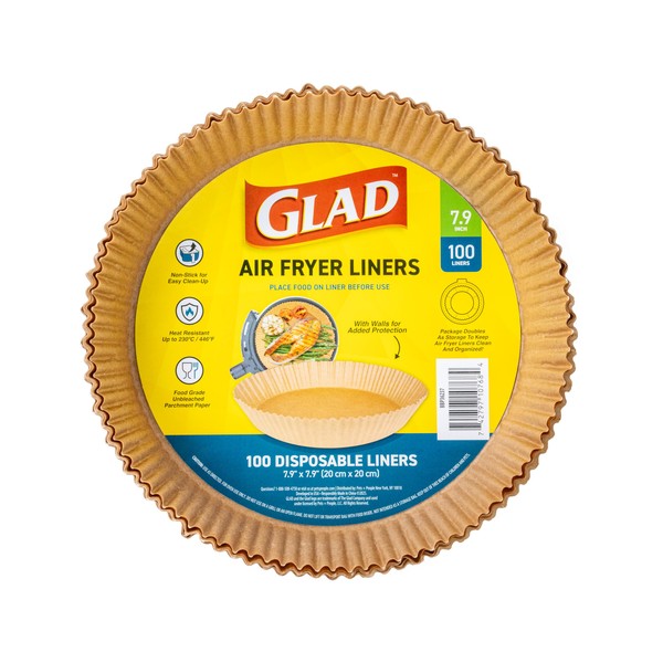 Glad Air Fryer Liners with Walls, Nonstick and Heat Resistant,