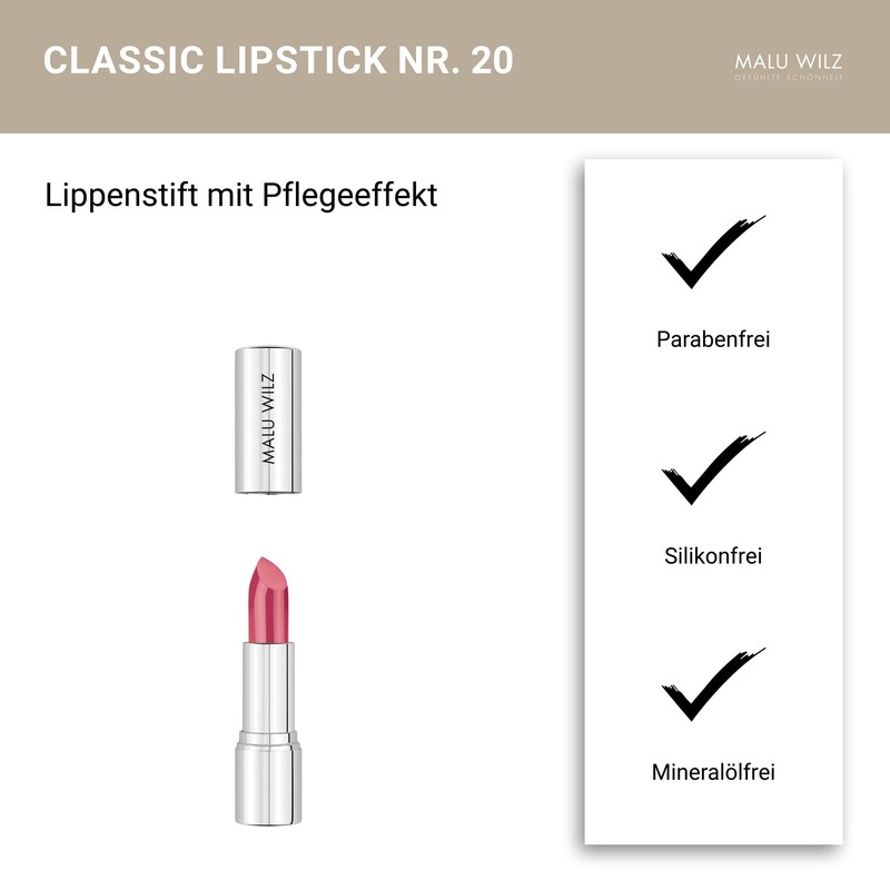Malu Wilz Lipstick Classic No. 20 Orange-Pink, Lipstick Pink, Lipstick