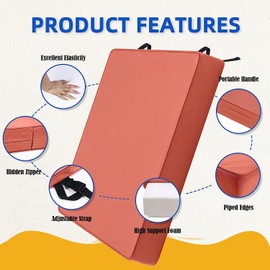 SECLATO Patio Chair Cushion 22"x20" Waterproof Outdoor Seat Cushions for Patio Furniture Fade Resistant Garden Sofa Couch Chair Cushions with Handle and Adjustable Straps, 2 Pack Spice