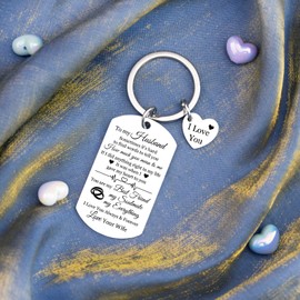 Husband Gifts Fathers Day Gift from Wife Men Wedding Anniversary Birthday Gifts for Husband I Love You Gift for Soulmate To My Huband Keychian