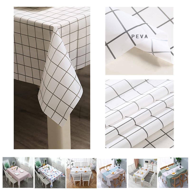Aisszhao 137 * 180cm Wipe Clean PVC Tablecloth,Rectangular Large Easy