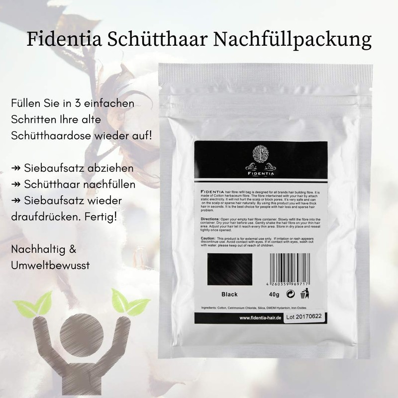 Fidentia Premium Pouring Hair Classic 40 g Refill Pack Dark