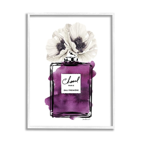 Stupell Industries Glam Perfume Purple Watercolor Effect Flower Blossom, Design