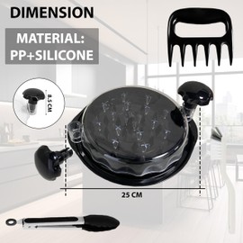 STEYAR Chicken Shredder with Meat Claws & Brush - Premium Visible Breast Shredder Tool with Twist Action, Large Meat Shredder Machine, Dishwasher Safe, Anti-Slip Grip, Heat Resistant, BPA Free