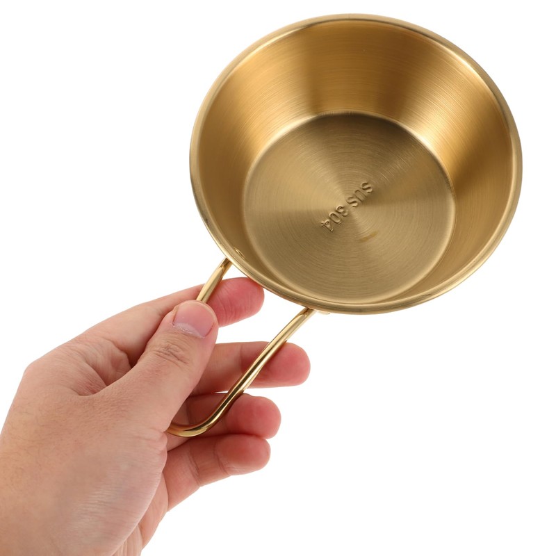 TOVINANNA Men Shaving Soap Bowl with Gold Handle Stainless Steel