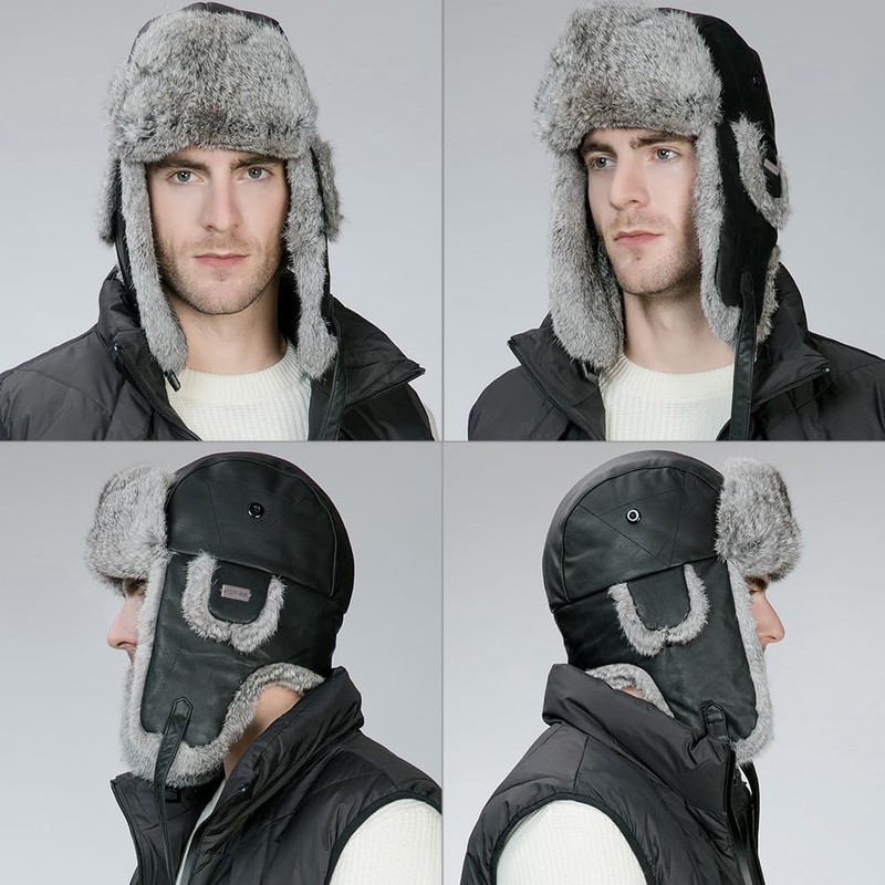 TOP-EX Men's Large Size Pilot Cap, Waterproof Flight Cap, Ski