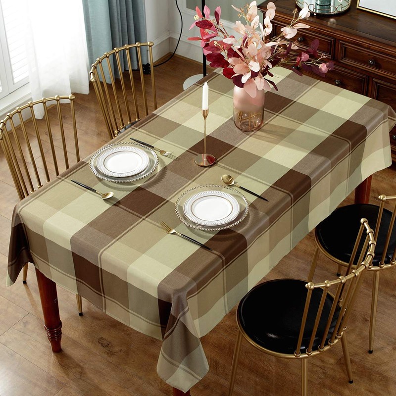 Rectangle Tablecloth 52 x 70 Inch Checkered Table Cloths Spillproof