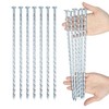 BTSULYOO 12-inch Artificial Turf Stakes Solid Galvanized Metal Spiral Landscape