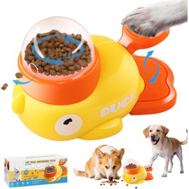 Juguetes Interactivos para Perros, Comedero Lento Tipo Rompecabezas para Perros, Dispensador de Premios con Forma de Pato