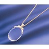 Hogdseirrs Crystal Loupe Pendant Necklace (Gold)