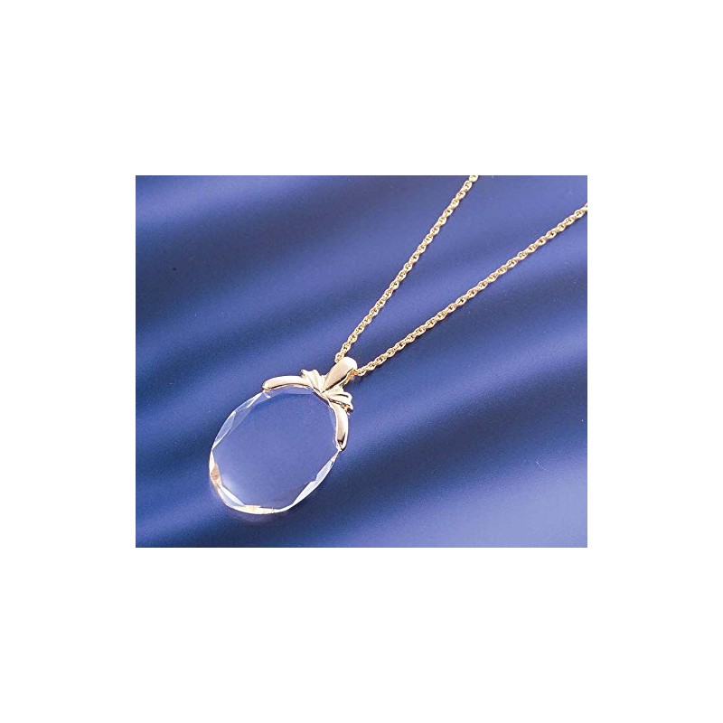 Hogdseirrs Crystal Loupe Pendant Necklace (Gold)