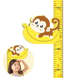 Children's Height Scale, Wall Mounted Height Meter, Children's Growth Record, Height Measuring Instrument, Magnet, Growth Recording, Measuring Range: 25.6 - 72.8 inches (65 - 185 cm), Graduation,