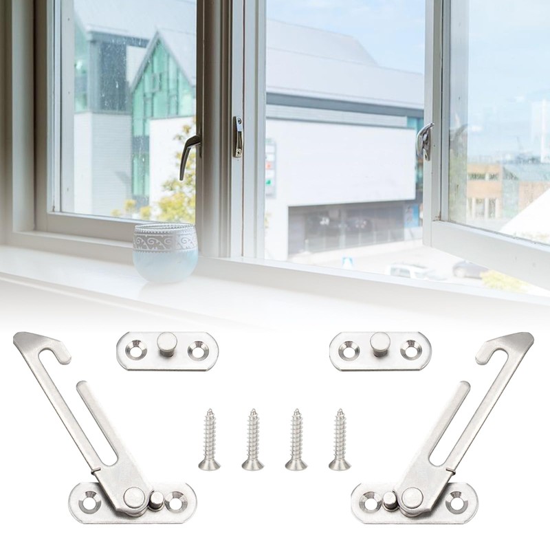 4 Pcs Window Limiter, Casement Stopper Window Limiter Stainless Steel