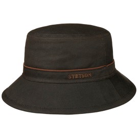 Stetson Avasun Waxed Cotton Bucket Hat Waxed UV Protection 40 Packable Outdoor 100% Cotton Men Autumn Winter Dark Brown M (56-57 cm)