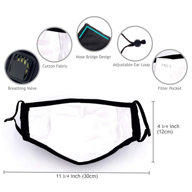TK FASHION MASK Black Cotton Reusable Washable Face Mask with