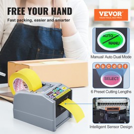 VEVOR Automatic Tape Dispenser Adhesive Electric Tape Cutter Packaging Machine Tape Cutting Machine 6-60mm Tape Width