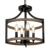 WBinDX 4-Light Farmhouse Chandelier, Metal Semi Flush Mount Ceiling Light