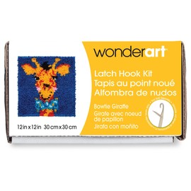 Wonderart Latch Hook KIT 12X12 Gir, Bowtie Giraffe
