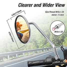 MDEOOSKY 88120-329-760 88110-329-730 Motorcycle Mirror Rearview Mirror Replacement for Honda CB125S CT70 MT125 MT250 XL100 XL125 XL175 XL70 CT125 SL100 SL125 1Pair