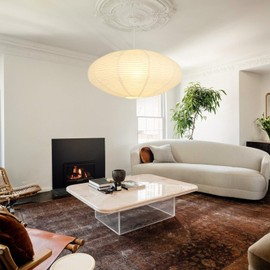 White Oval Paper Lantern Lampshade set of 2, 20"x10'' Paper Lanterns Pendant Light Shade, Chinese Foldable Design for Living Room, Bedroom, Ceiling Lampshade Party Decor