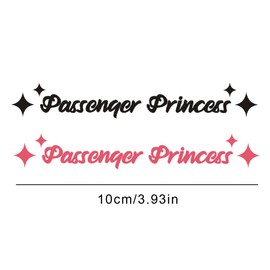 WUSJCOF 4 Pieces Passenger Princess Stickers - Cute and Funny Princess Stickers for Car Window and Car Decoration Perfect Car Accessories for Women