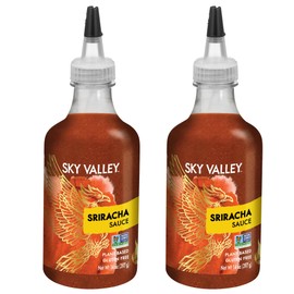 Sky Valley Sriracha Sauce - Hot Sauce, Made with Red Jalapeno Peppers, Gluten Free, Vegan, Non-GMO, Less Than 2g of Sugar per Serving, 5 Calories per Serving - Sriracha Hot Sauce, 14 Oz, 2 Pack