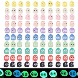 YSUY 100 PCS Colorful Luminous Mini Soot Sprites Resin Animals, Multicolor Glow in Dark Tree Elves Fairy, Miniature Fairy, Garden Accessories, Luminous Ghost Kit for Outdoor Statues and Decor
