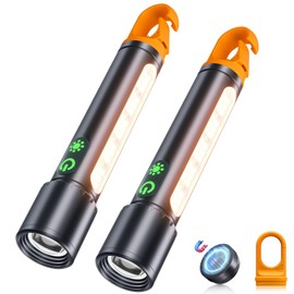 ADDplus Magnetic Rechargeable Flashlights 2 Pack,2000LM 5000mAh High Lumens Flashlight with 9 Modes,Waterproof, Adjustable,Powerful Flashlight,Multi-Flashlights for Car,Home,Hiking,Camping