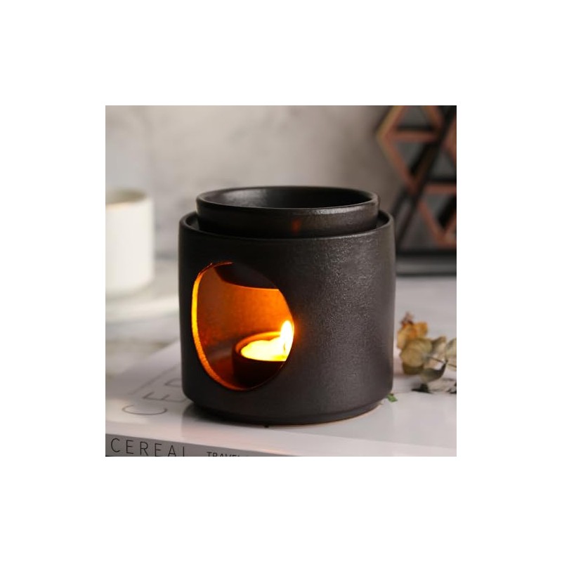 Yeerockal Ceramic Diffuser Black Oil Burner Wax Melt Burners with