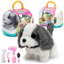 RANJIMA Dog Toy Children, Dog of Running and Barking Cuddly Toy Interactive Toy Children Electronic Pets Plush Toys Gifts Boys Girls from 2 3 4 5 6 7 Years Husky