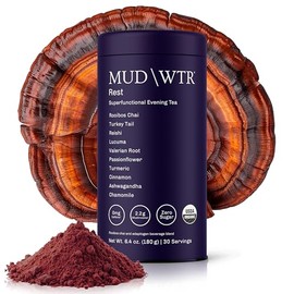 MUDWTR Descanso (30 raciones) - Té Roobios de Champiñones Orgánicos para la Noche - Relajación, Descanso y Sueño de Calidad - Vegano, Sin Gluten, Sin 