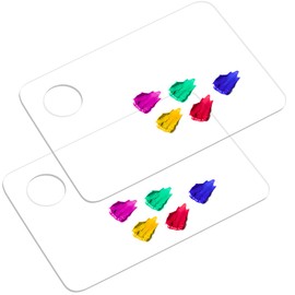 Acrylic Rectangle-Shaped Palette 2pcs 11.8 x 7.9 inches Transparent - Crystal Clear Blend Paint Non-Stick Acrylic Watercolor Oil Paint Mixing Tray - Comfortable to Hold & Easy to Clean for DIY Artist